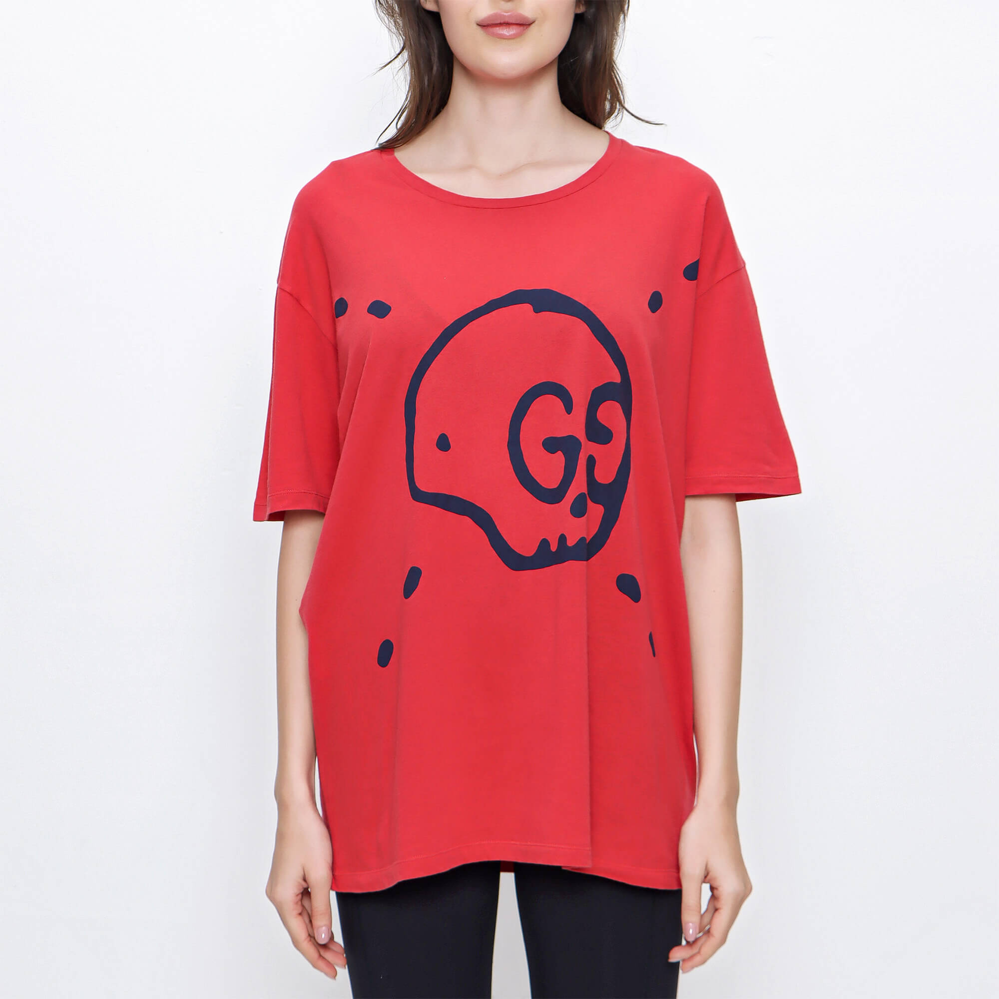 Gucci - Red Cotton Ghost Printed T shirt 